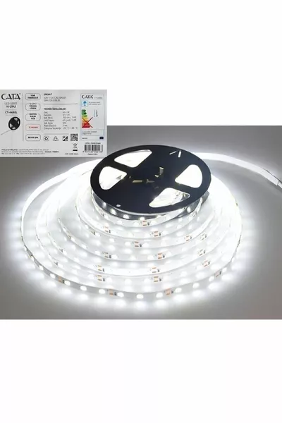 3 Светодиодная лента с чипами, белый свет, для внутреннего использования, 5 м (ТРАНСФОРМАТОР В СТОИМОСТЬ НЕ ВХОДИТ) (НЕ НА БАТАРЕЙКАХ), работает от  В трансформатора