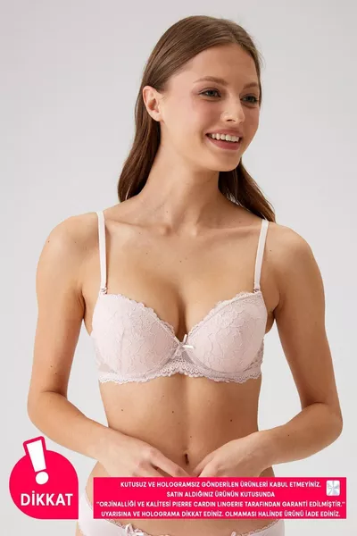 صدرية نسائية بودرة  مدريد دانتيل بدون دعامة (مع حمالات قابلة للإزالة)