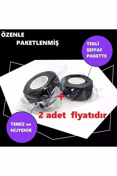 Self-Adhesive Bandage 2.5 Cm X 4.5 M Black Cohesive Bandage X 2 Pieces