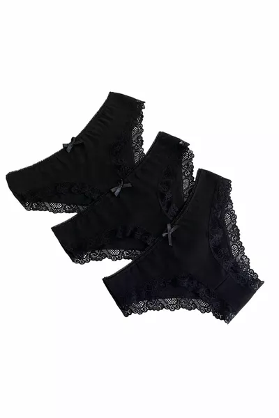 بيكيني دانتيل أسود 3 قطع