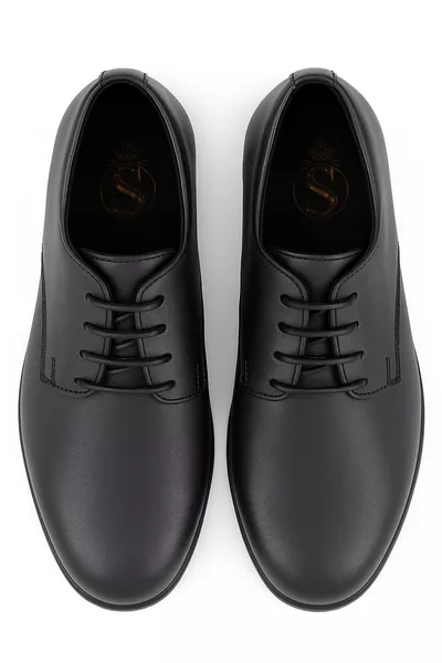 Boys' Derby Classic Oxford Matte Black Lace-Up Shoes