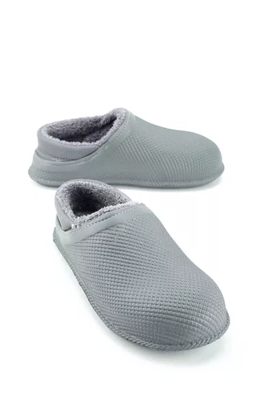 شبشب رجالي شتوي بطانة فرو EVA بنعل صامت للمنزل والحديقة