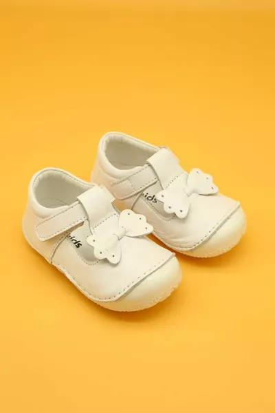 Genuine Leather Orthopedic First Step Baby Shoes White 