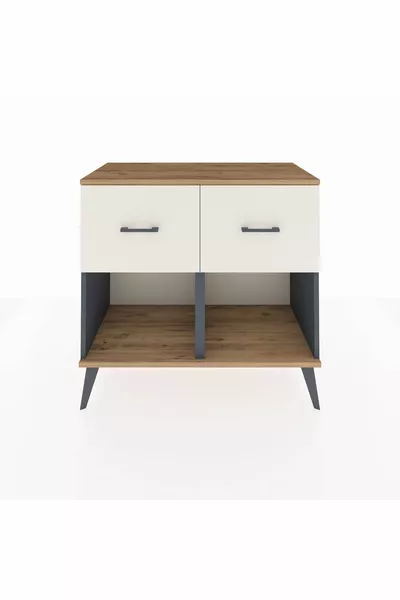 Hyperion Dressoir met 2 Laden Antraciet-Ceder/Marmer