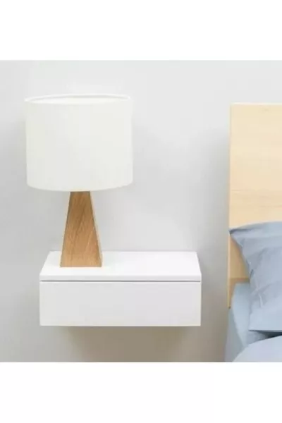 Table de chevet Volador tête de lit blanche laquée murale avec un tiroir