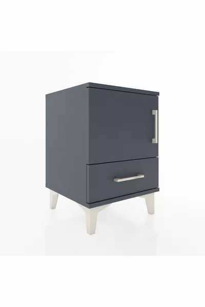 خزانة هايبريون بجرف واحد ودرج واحد وباب واحد أنثراسيت-أنثراسيت