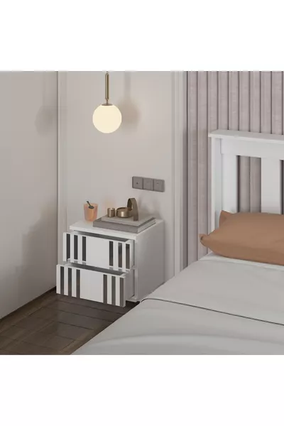 خزانة جانبية مثبتة على الحائط من خشب MDF أبيض