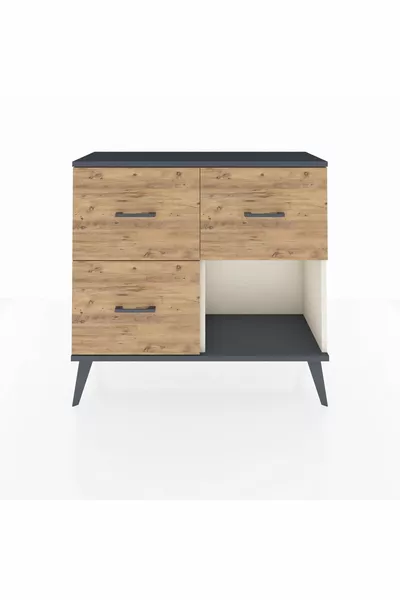 Arges Şifonyer 3 Çekmeceli  Aytaşı-Antrasit/Çam