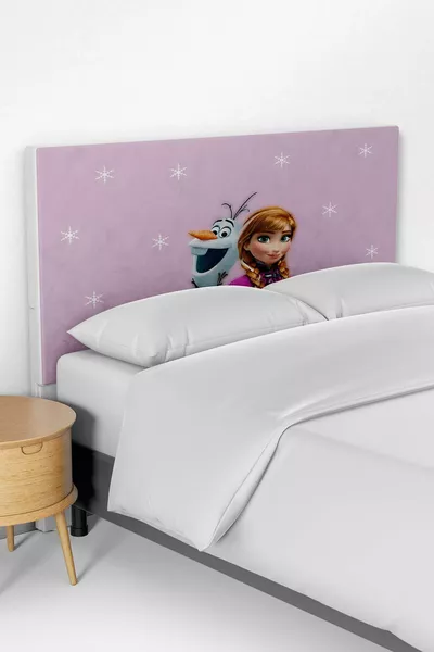Pink Frozen Anna Pattern Bed Base Headboard Cover