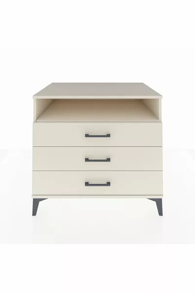 Comò Kronos con un Ripiano e 3 Cassetti Pietra di Luna-Pietra di Luna