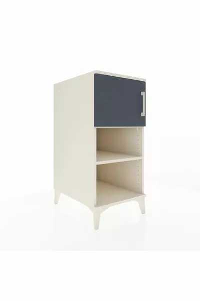 خزانة جانبية كرونوس بطابقين و باب واحد، لون عقيق رمادي