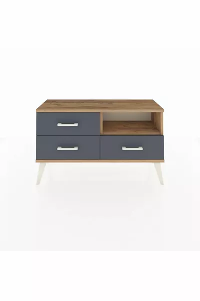 Arges Dresser Single Shelf 3 Drawers Pine-Pine/Anthracite