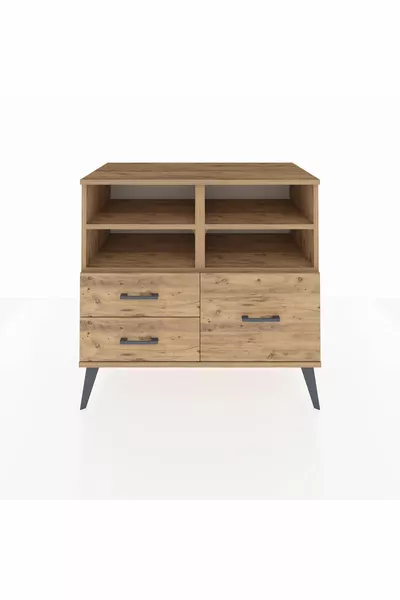 Hyperion Dresser 4 Shelves 3 Drawers Pine-Pine