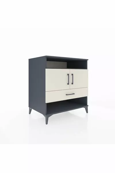 Kronos Kommode mit 3 Regalen, 1 Schublade und 2 Türen in Anthrazit-Steinfarbe