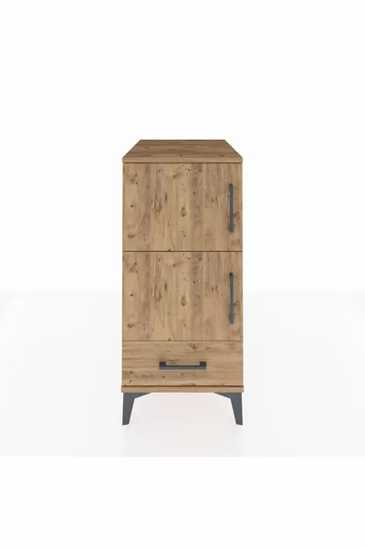 خزانة كرونوس ذات 4 رفوف، درج واحد و باب واحد، من خشب الصنوبر