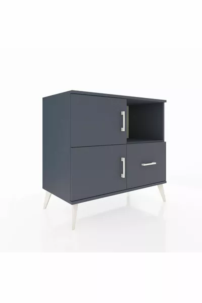 Hyperion Dresser 2-Shelf Single Drawer 2-Door Anthracite-Anthracite
