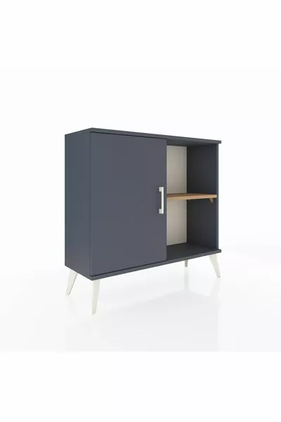 Comò Arges con 2 Ripiani e 1 Anta Antracite-Antracite/Pino