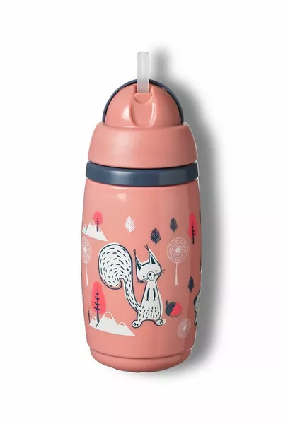 كوب بقشة معزول حرارياً - وردي