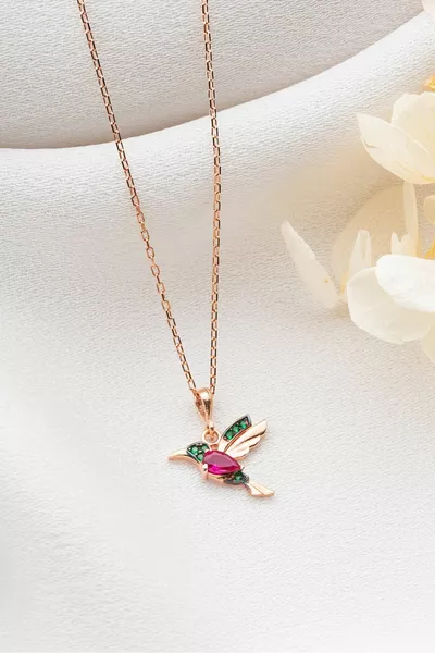 Sterling Silver Bee Bird Necklace