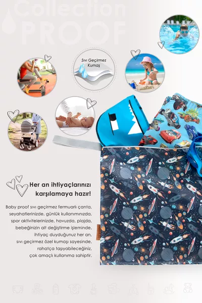 حقيبة ملابس مقاومة للرضع، مايوه، ملابس مبللة وجافة، حقيبة غسيل مقاومة للسوائل، نظيفة وملوثة، جالاكسي