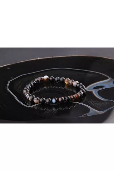 Sertifikalı Göz Akik Doğal Taş Bileklik 6 Mm