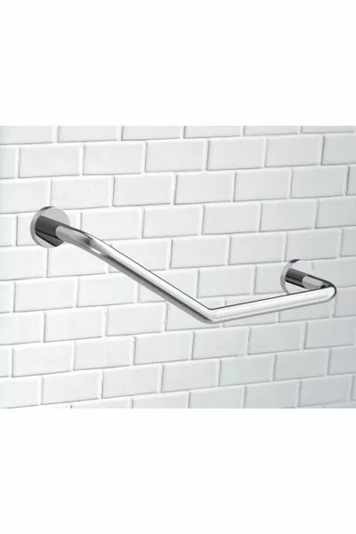 قضيب إمساك للحمام رمادي للمسنين وذوي الإعاقة، مقاوم للصدأ