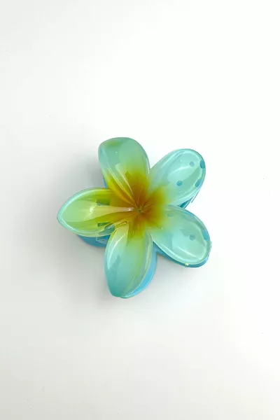 Синяя заколка с цветком (7 см)