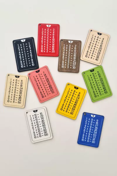 Cartes du tableau de multiplication en bois