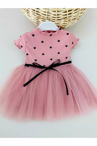 Girl Baby Polka Dot Tutu Summer Birthday Dress Rose Dust
