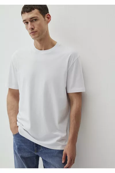 T-shirt basique blanc coupe ample / coupe décontractée 