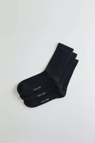 3-Pack Cotton Sports Socks Black/Black/Black