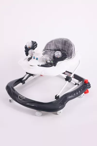 مشيّة أطفال بموسيقى ومزودة بمثبت، لون دخاني