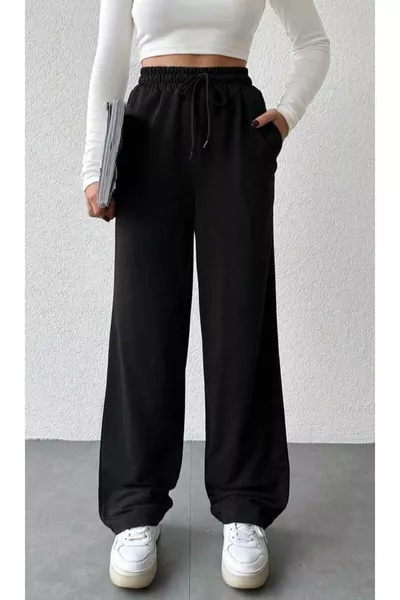 Pantaloni della tuta oversize unisex a gamba larga con elastico in vita a doppio strato