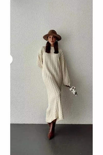 Damen Strick Geflochtenes Langkleid