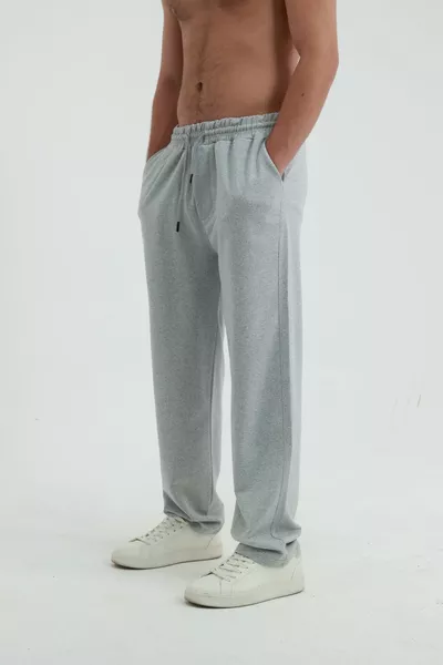 بنطال رياضي واسع بسحاب مزدوج وقصة ساقين فضفاضة