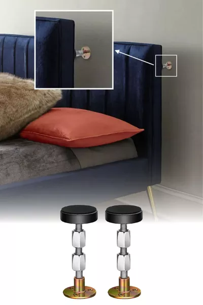 Металлический крепеж для кроватного основания и изголовья, предотвращающий звук и дрожание, 2 штуки (6" )