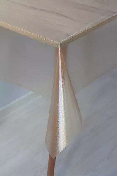 Прозрачная ПВХ скатерть с блестками, моющаяся, 