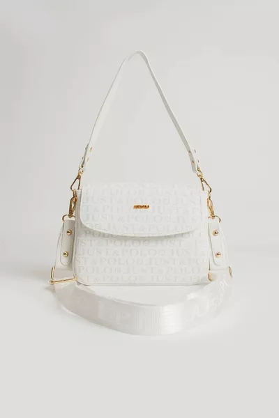 حقيبة كتف نسائية بيضاء موسم جديد قماش مونوغرام 