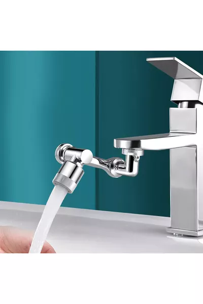 Насадка для крана с вращением на  градусов из нержавеющей стали с двумя функциями и роботизированной подачей давления