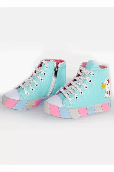 حذاء سنيكرز للأطفال البنات الأميرة القطّة الزرقاء