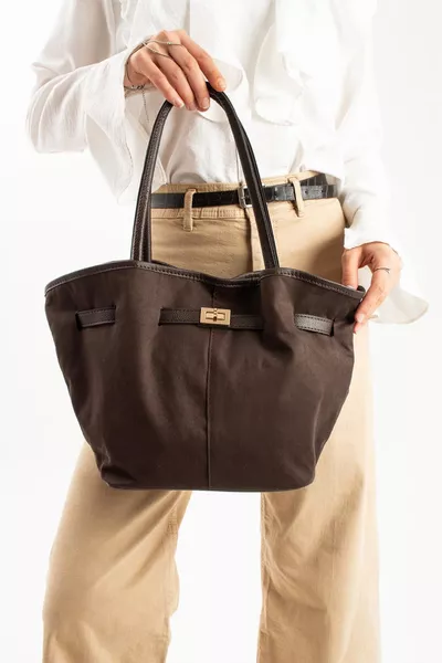 حقيبة كتف نسائية من الجلد المدبوغ الحقيقي سيدة سادات جاكان