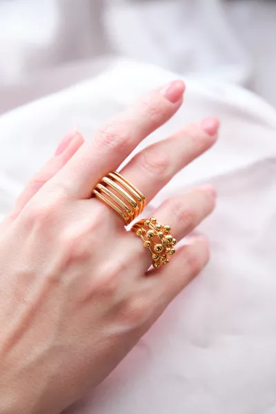 Gold Bubble Ring Set