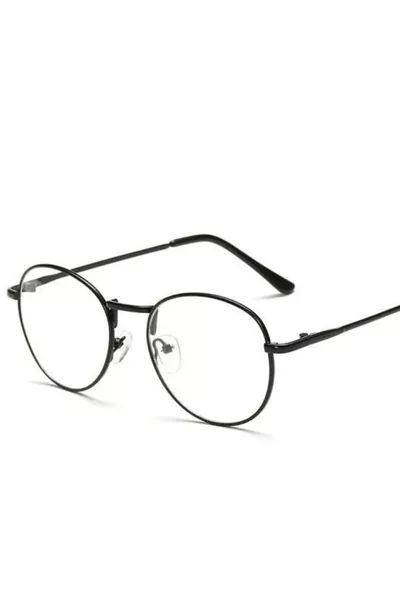 نظارات بيضاوية شفافة بإطار معدني