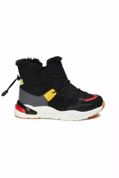 Pablo Schwarze Stiefel für Jungen aus Pelz