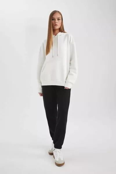 Jogger Standard Fit Stretch Strap Leg Long Length Thick Fabric Pants