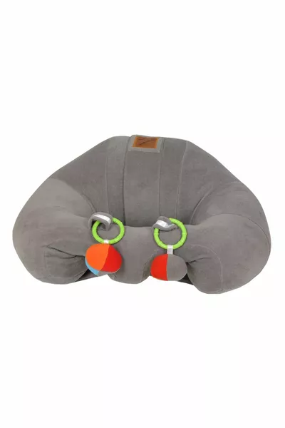 Coussin de soutien pour bébé gris avec jouet à grelot, ne bascule pas, pour bébé
