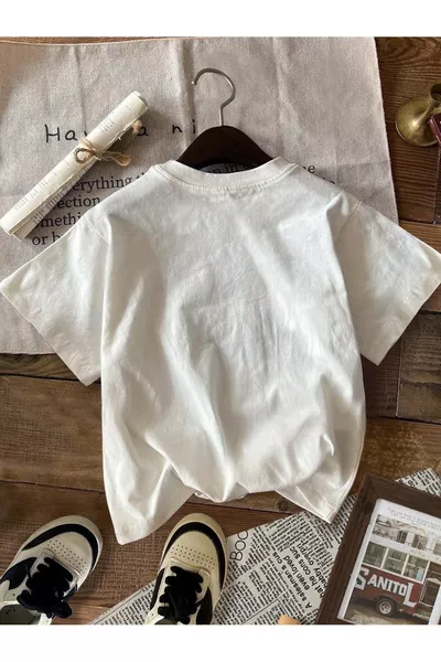 K White Vintage Printed T-shirt