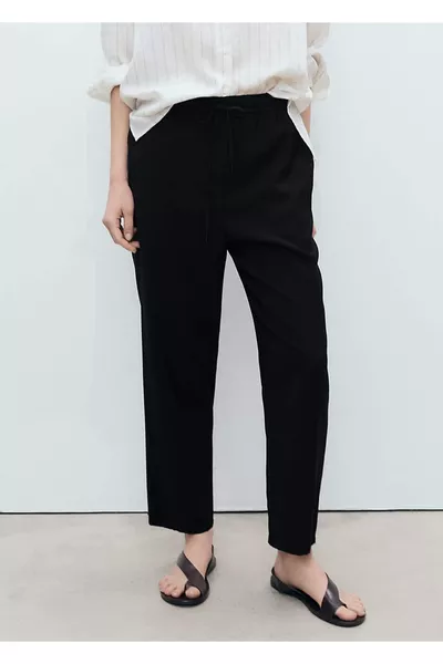 بنطال واسع مع خصر مطاطي