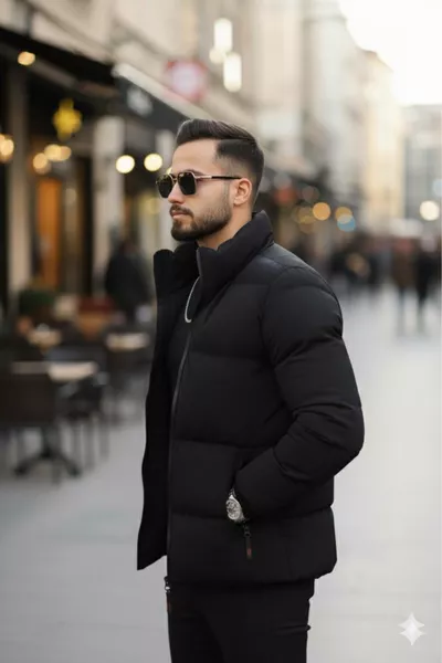 Мужская черная пуховая куртка