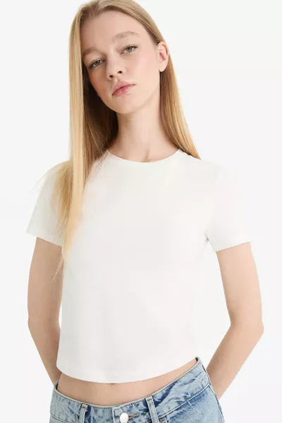 Coool Basic Slim Fit Effen Korte Mouwen T-shirt AXNS